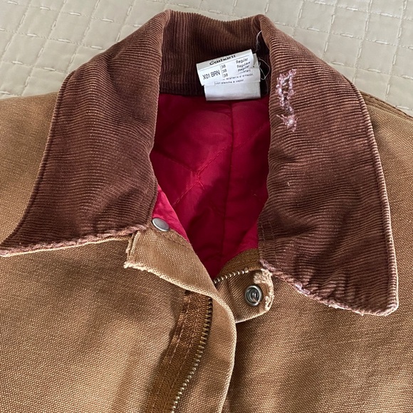 Vintage Carhartt Tan Jacket with Brown Collar - Unisex - Picture 7 of 11